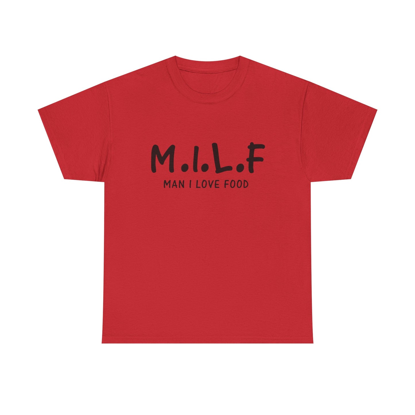 MIlf Man I Love Food Funny Graphic T-Shirt Gift NEW Unisex Heavy Cotton Tee