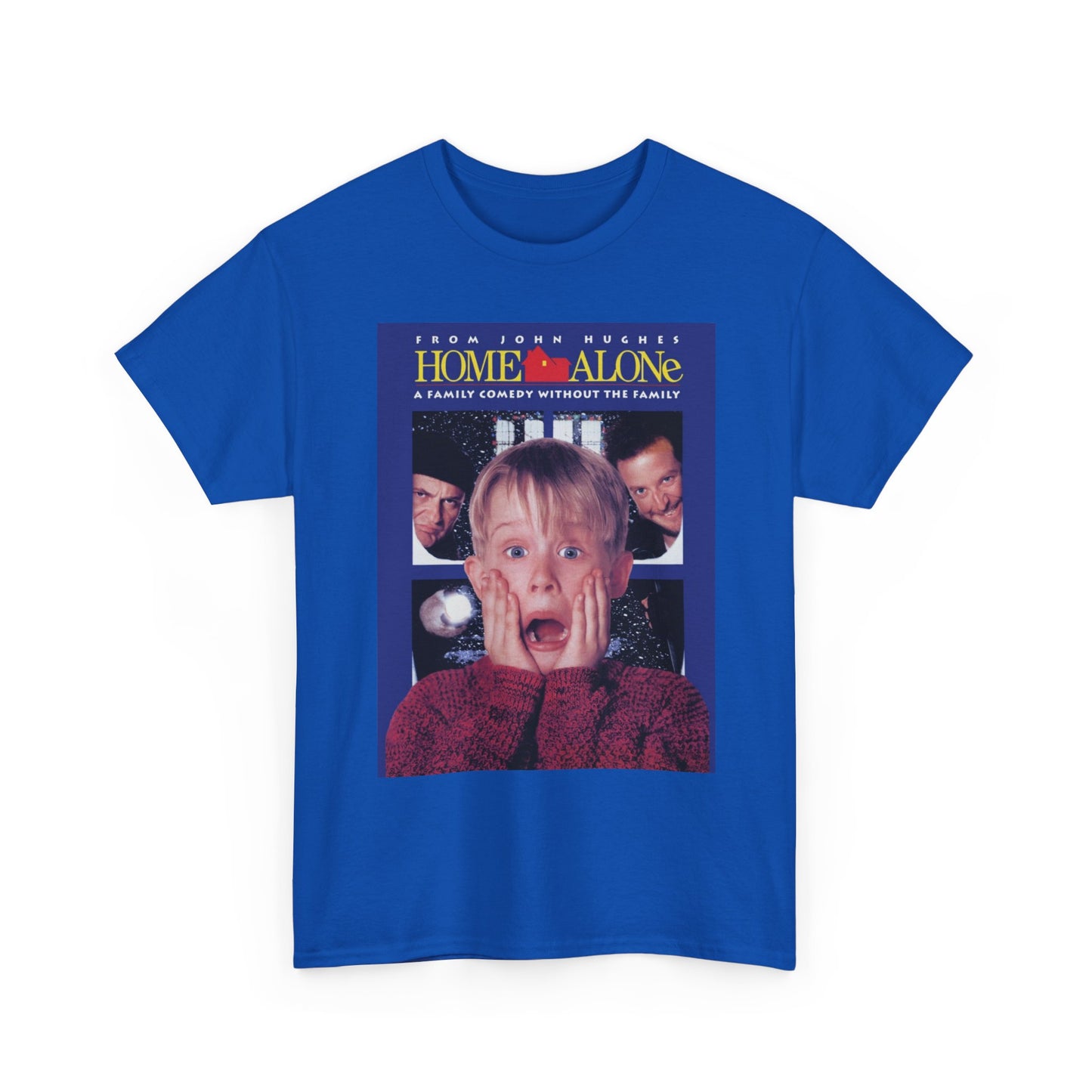 Home Alone T Shirt Retro Movie Poster Christmas Gift Unisex Heavy Cotton Tee