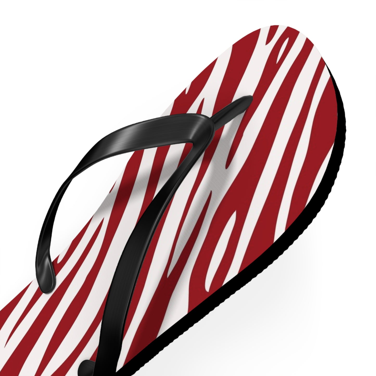 Red Zebra Print Beach Sandals, Slides for Summer, Flip Flops, Water Resistant