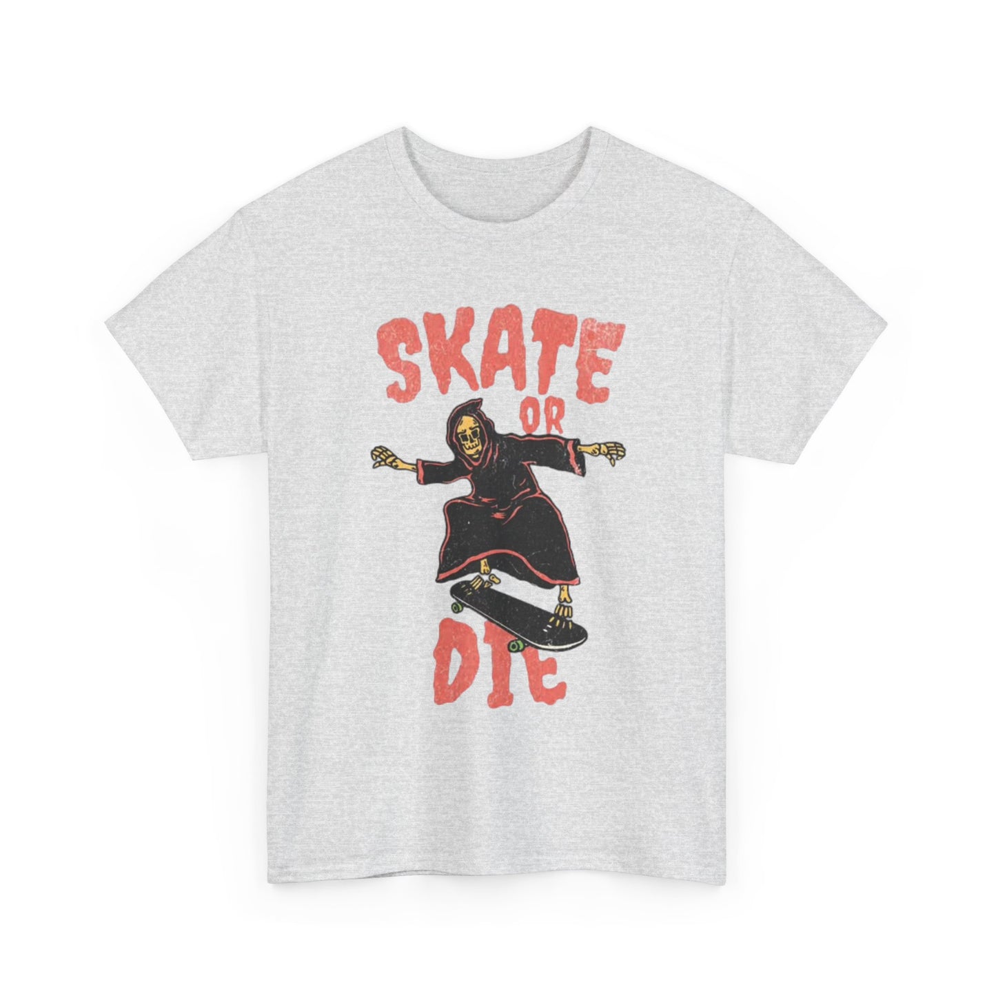 Skate Or Die Shirt Retro Skateboarding Dunks Skeleton Unisex Heavy Cotton Tee