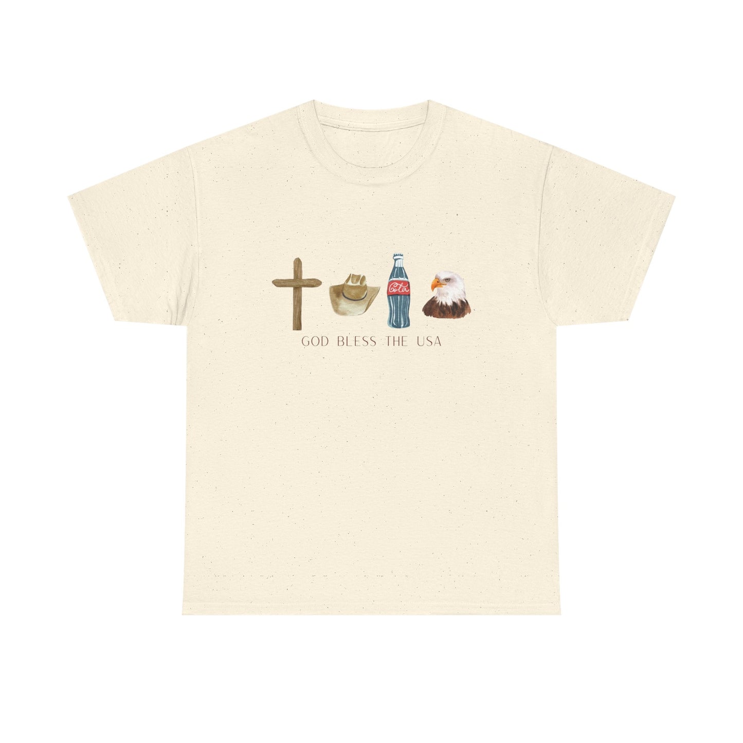 God Bless The USA T Shirt Graphic Men's Heavy Cotton Tee