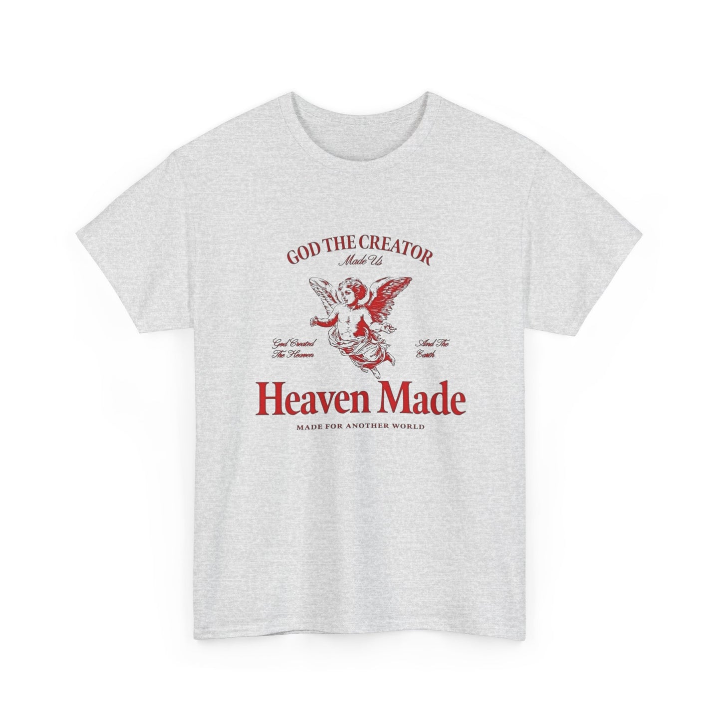 God The Creator Heaven Made Graphic T Shirt Men's Heavy Cotton Tee