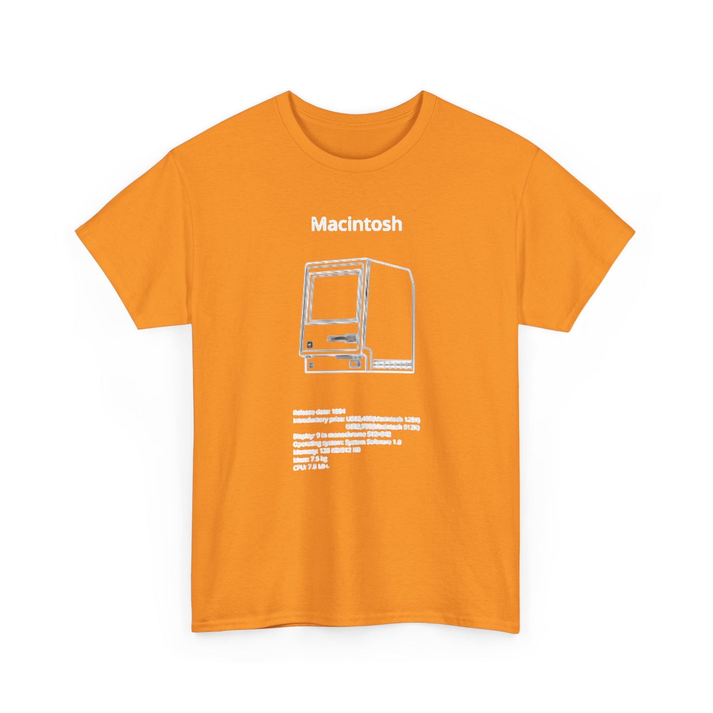 Macintosh Computer Graphic T Shirt Retro Tech Unisex Heavy Cotton Tee