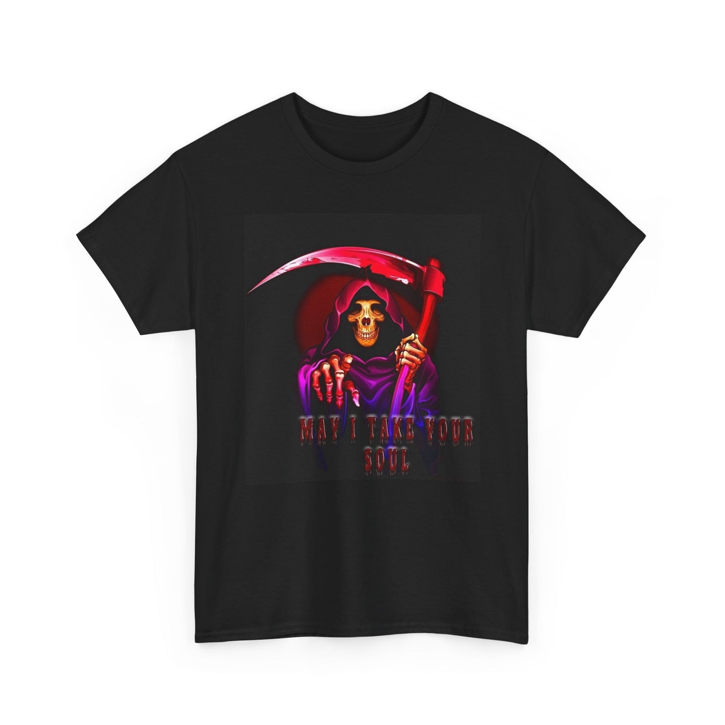 Take Your Soul Graphic T Shirt Retro Grim Reaper Unisex Heavy Cotton Tee