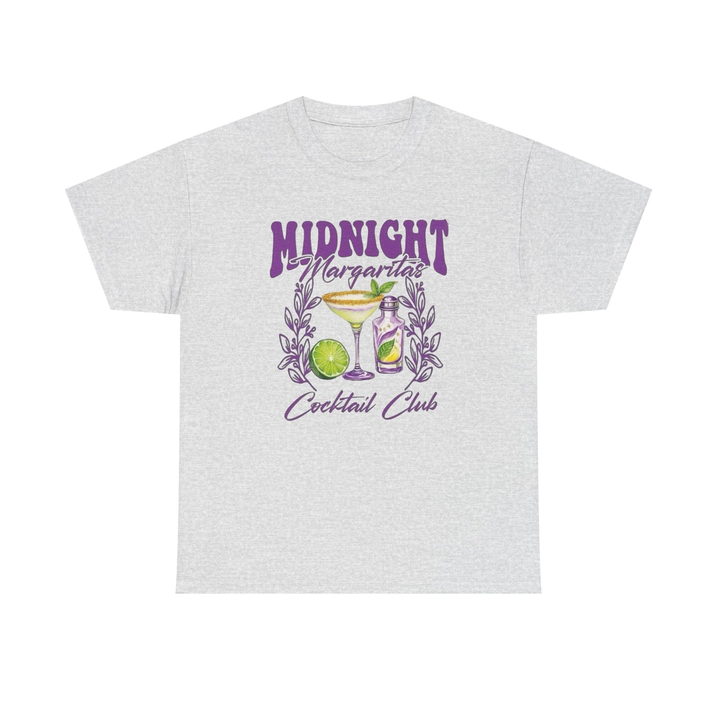 Midnight Margaritas Cocktail Club Graphic T Shirt NEW Unisex Heavy Cotton Tee