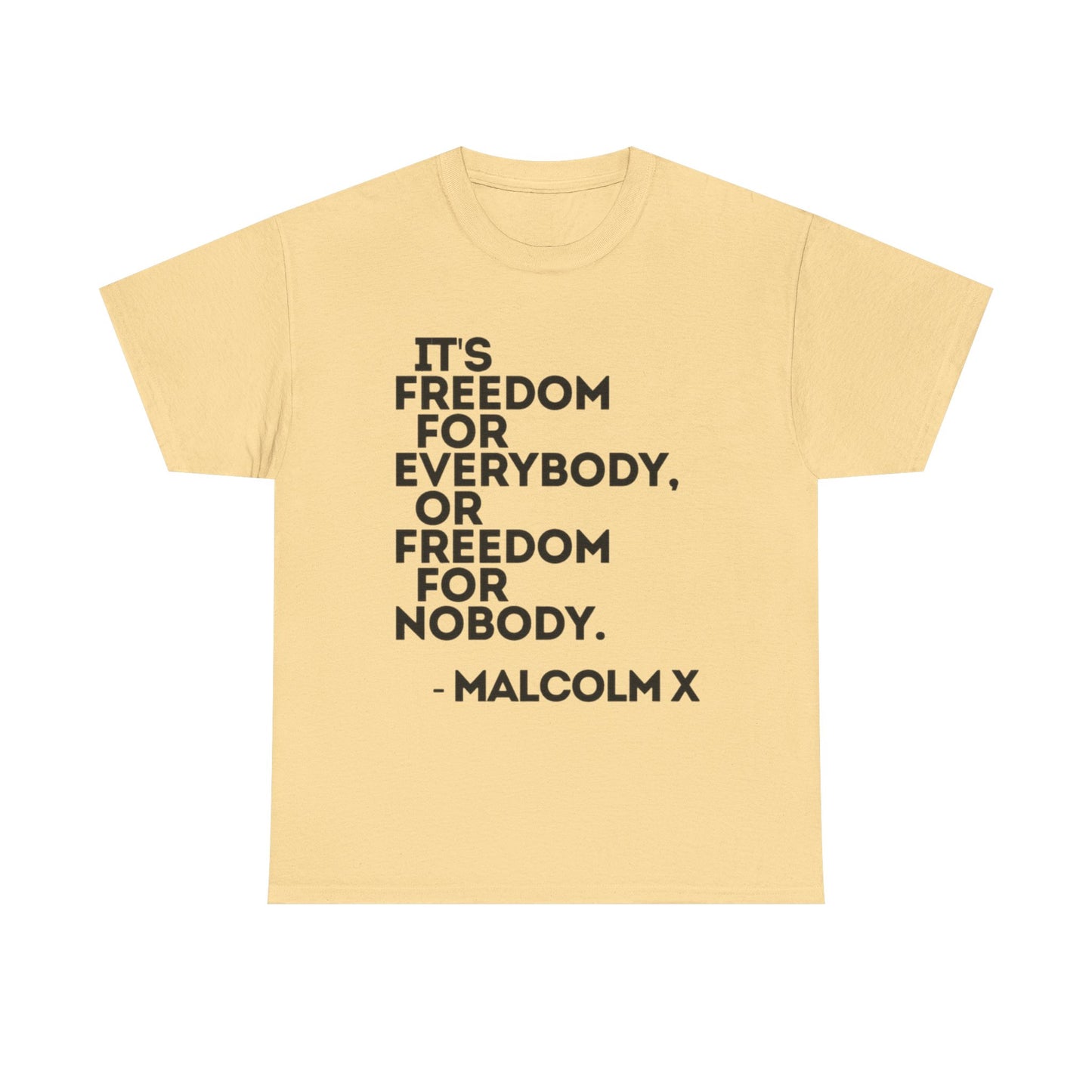 Malcolm X Quotes Retro Graphic T Shirt Heavy Cotton Tee NEW Gift