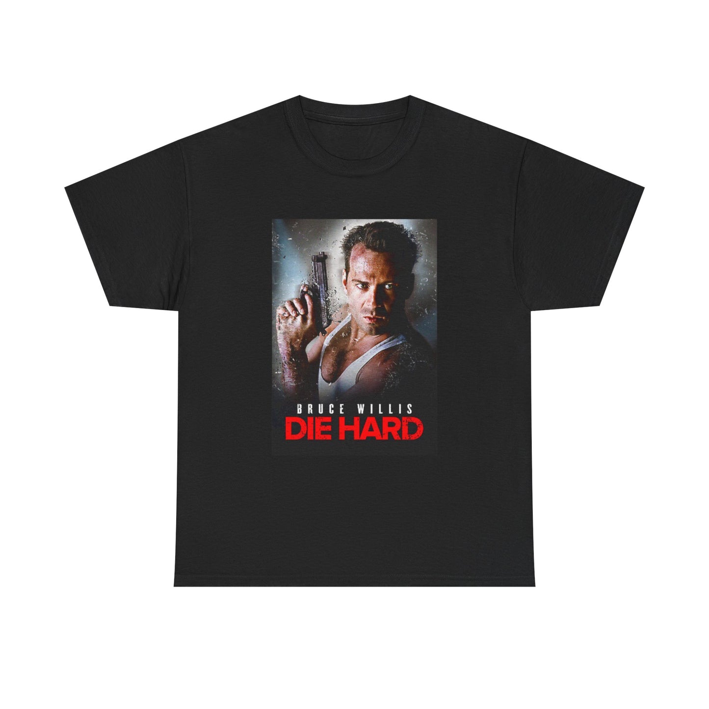 Die Hard Movie Poster Tshirt Vintage Graphic Bruce Willis Unisex Heavy Tee