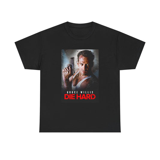 Die Hard Movie Poster Tshirt Vintage Graphic Bruce Willis Unisex Heavy Tee