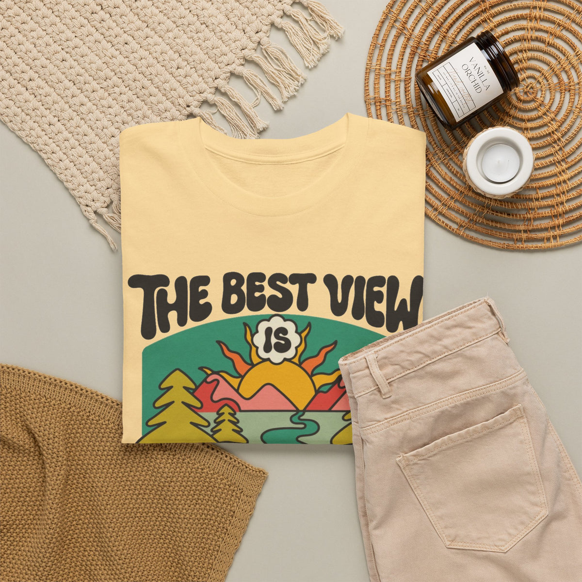 Beautiful Life's Journey Graphic T Shirt Men's Outdoors Heavy Cotton Tee