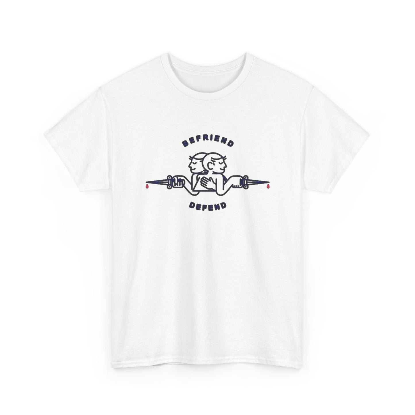 Befriend Defend Graphic T Shirt NEW Unisex Heavy Cotton Tee