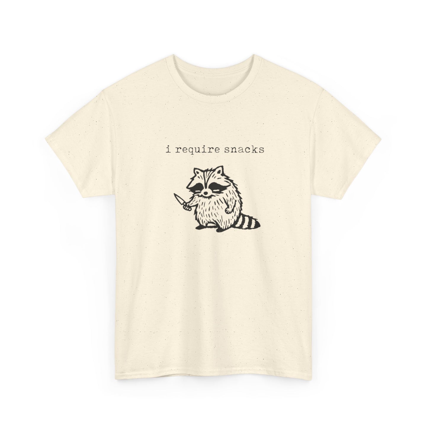 I require Snacks Funny Graphic T Shirt Unisex Heavy Cotton Tee