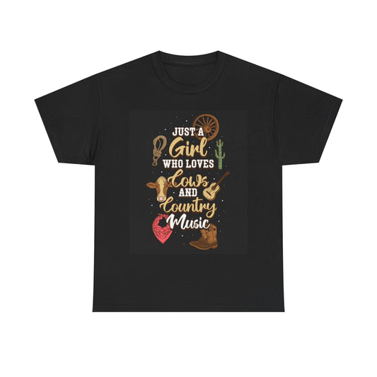 Cowgirls and Country Music Tshirt Retro Boots Country Fest USA Unisex Cotton Tee
