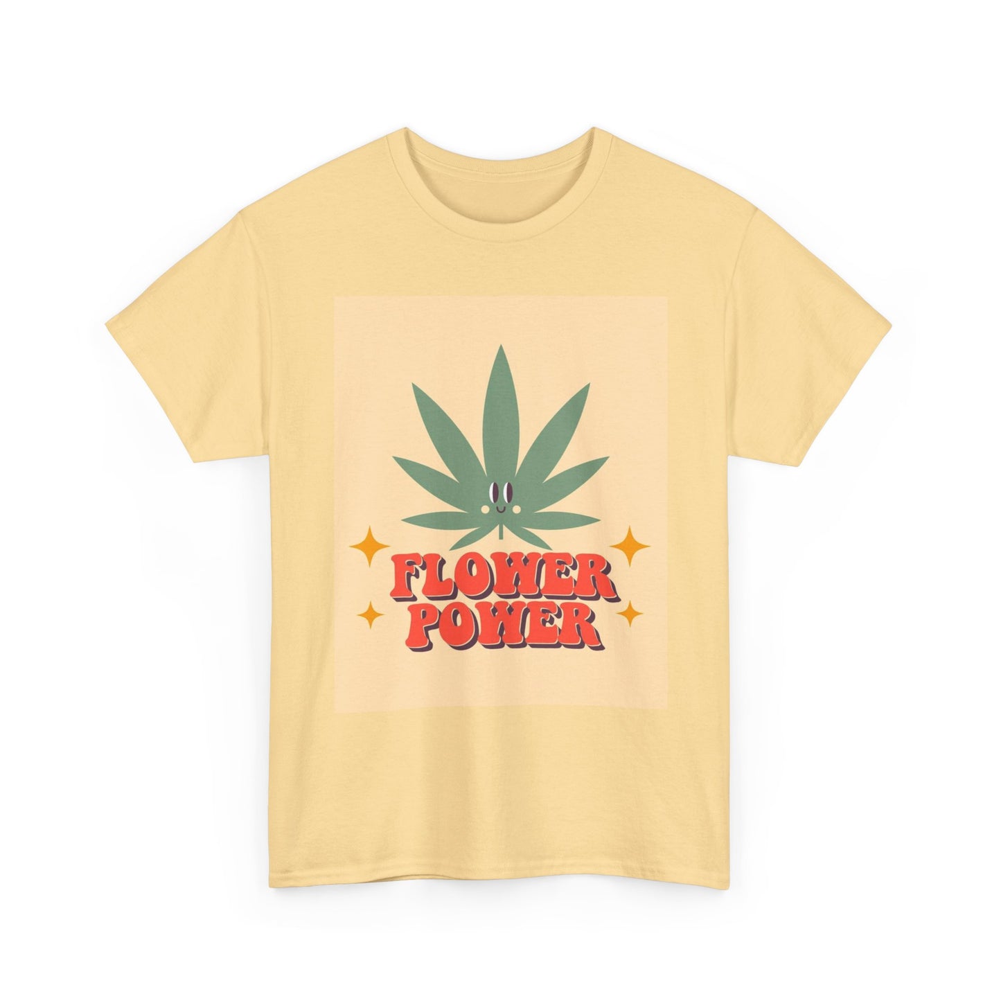 Flower Power Retro T Shirt Vintage Vibes 420 Unisex Heavy Cotton Tee