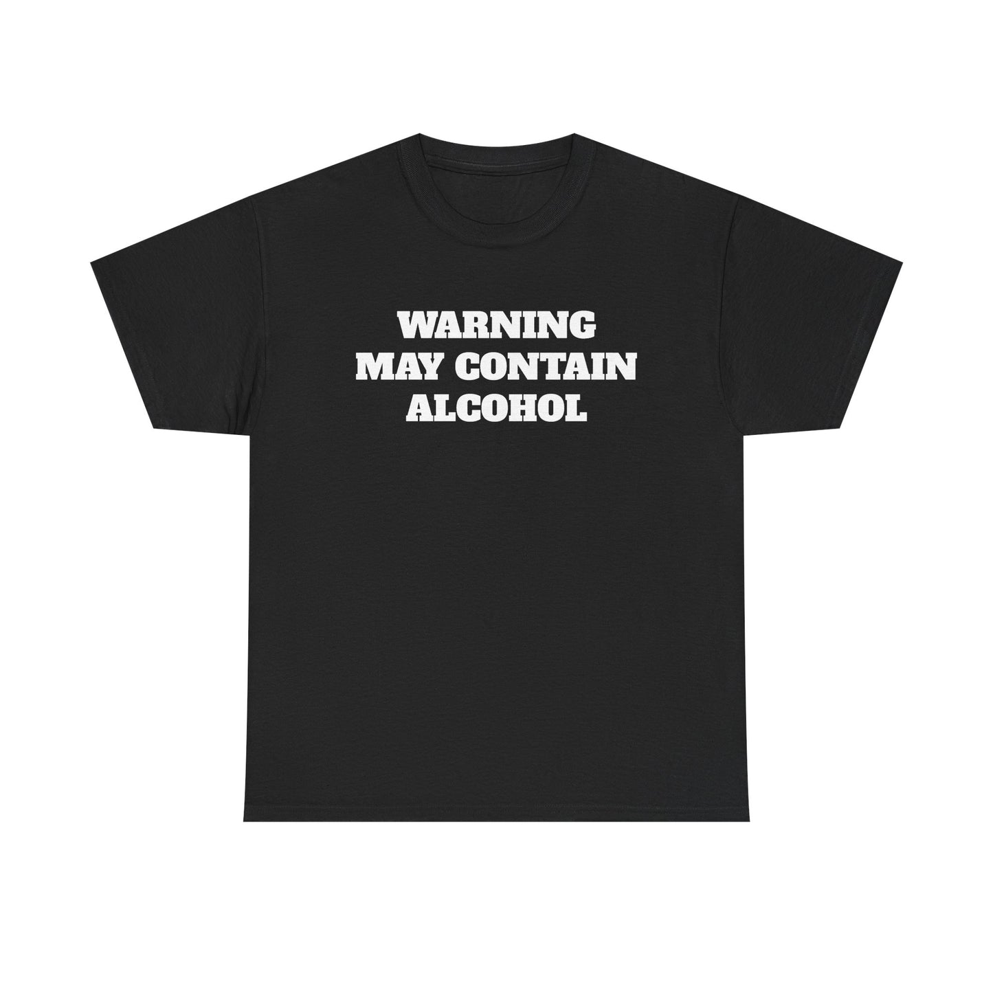 Funny May Contain Alcohol T-shirt comedy graphic party gift Unisex Heavy Cotton