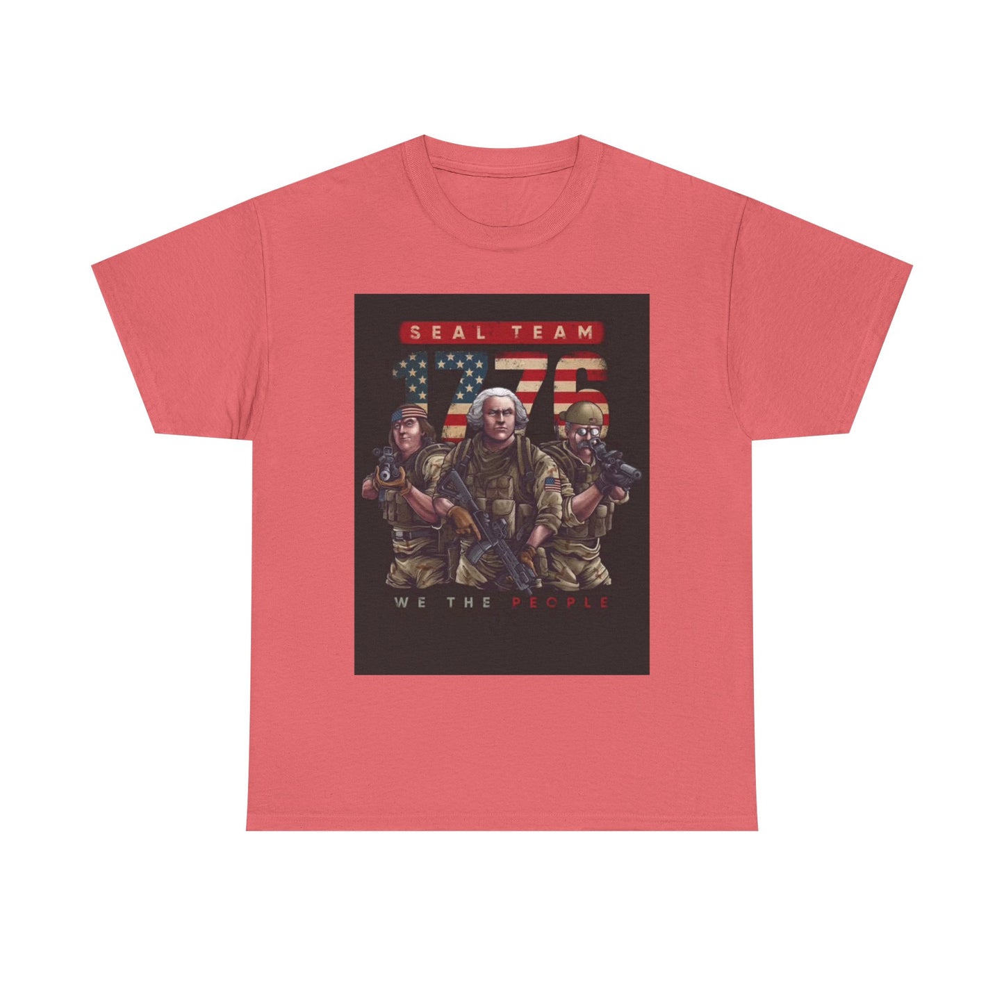 Navy Seals Team Tshirt 1776 America July 4th Flag Unisex Heavy Cotton Tee