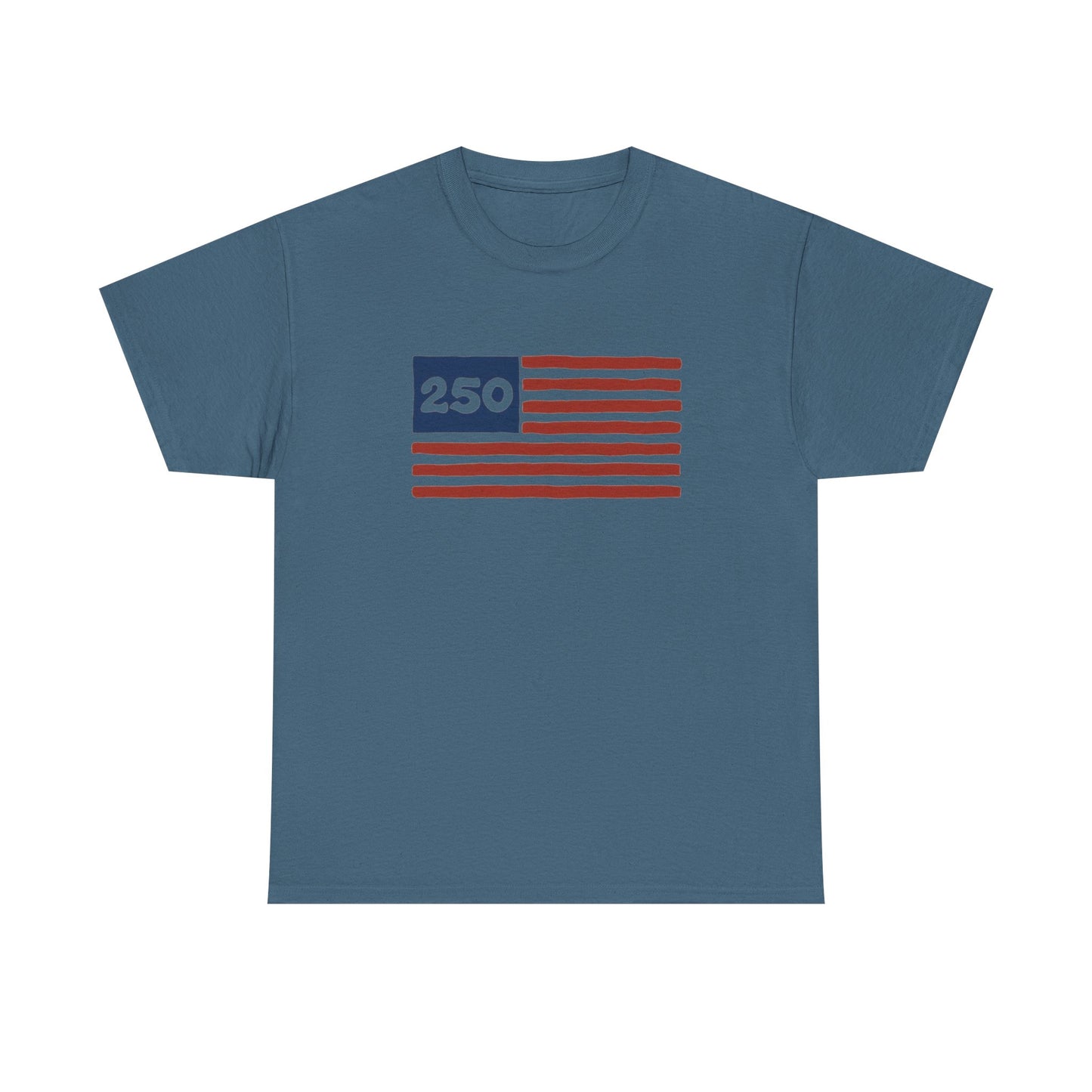 USA 250 American Flag Retro Graphic T Shirt Regular Men's Heavy Cotton Tee