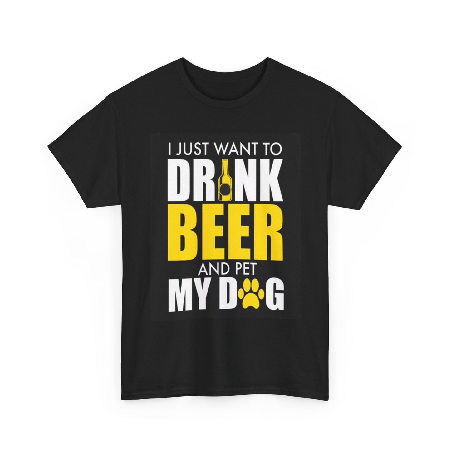 Drinking Beer With My Dogs Graphic Shirt Funny Unisex Heavy Cotton Tee