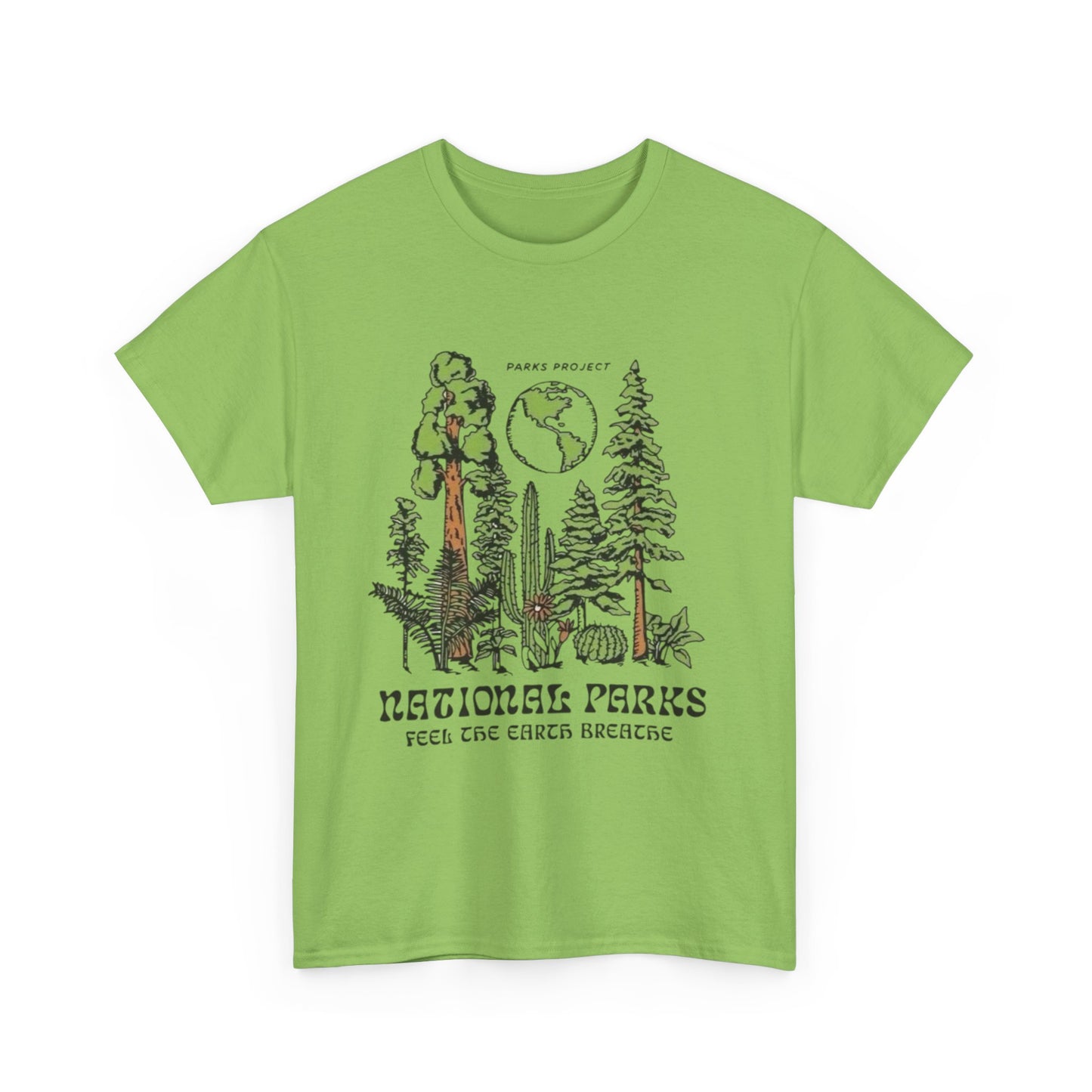 National Parks Feel The Earth Breath Graphic T Shirt Unisex Heavy Cotton Tee