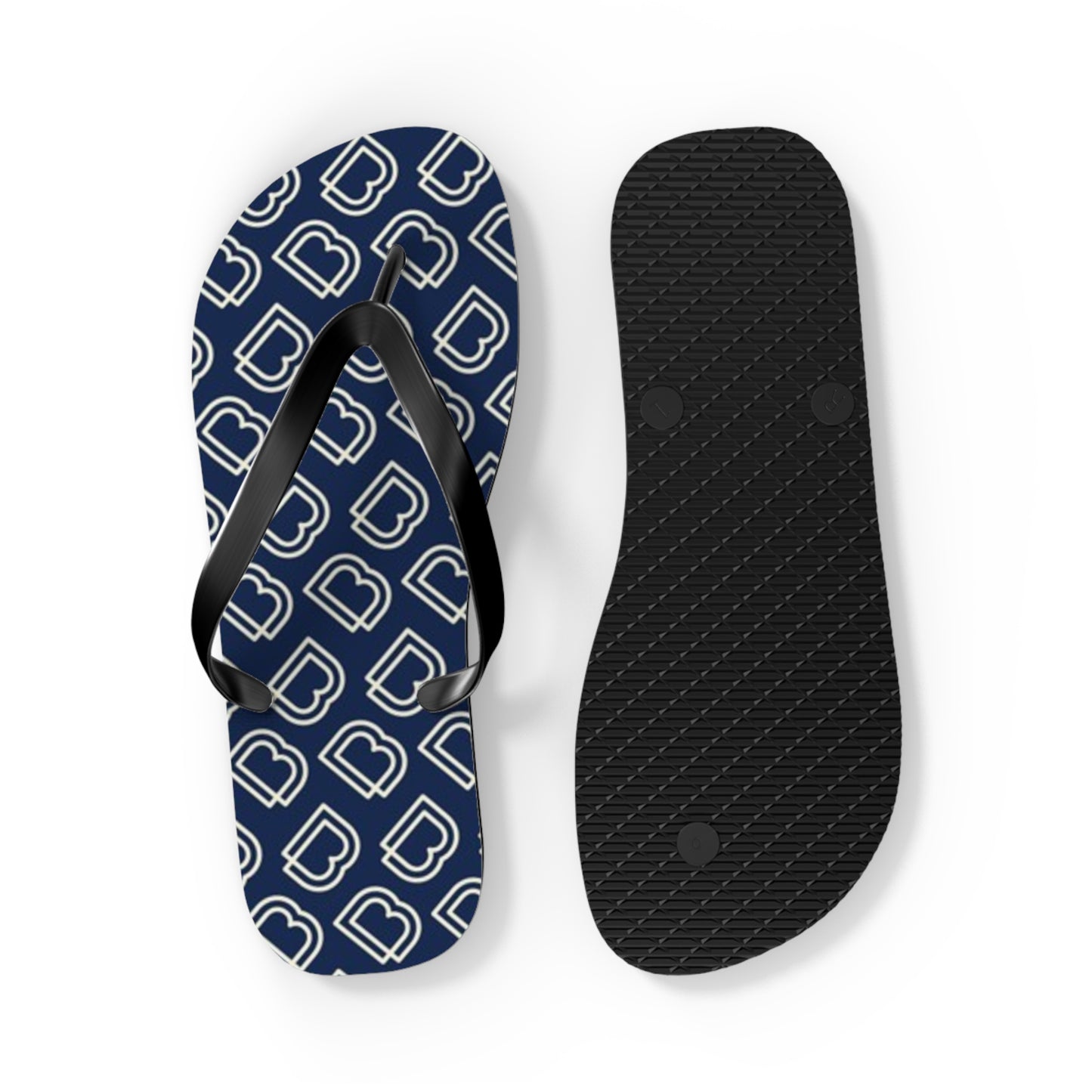 Blue Monogram Flip Flops, Sandals Slides, Summer Footwear, Brand New