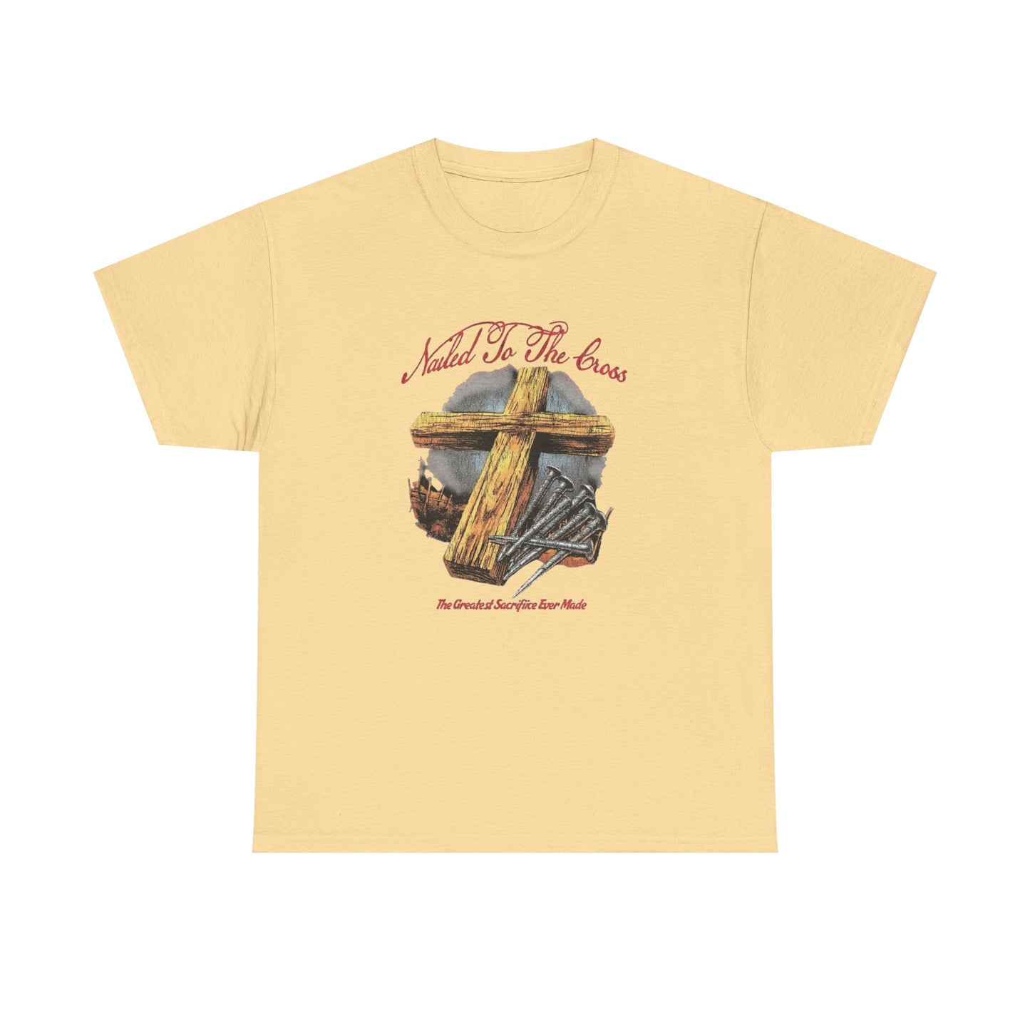 Jesus Nailed To The Cross Graphic T Shirt Unisex Heavy Cotton Tee