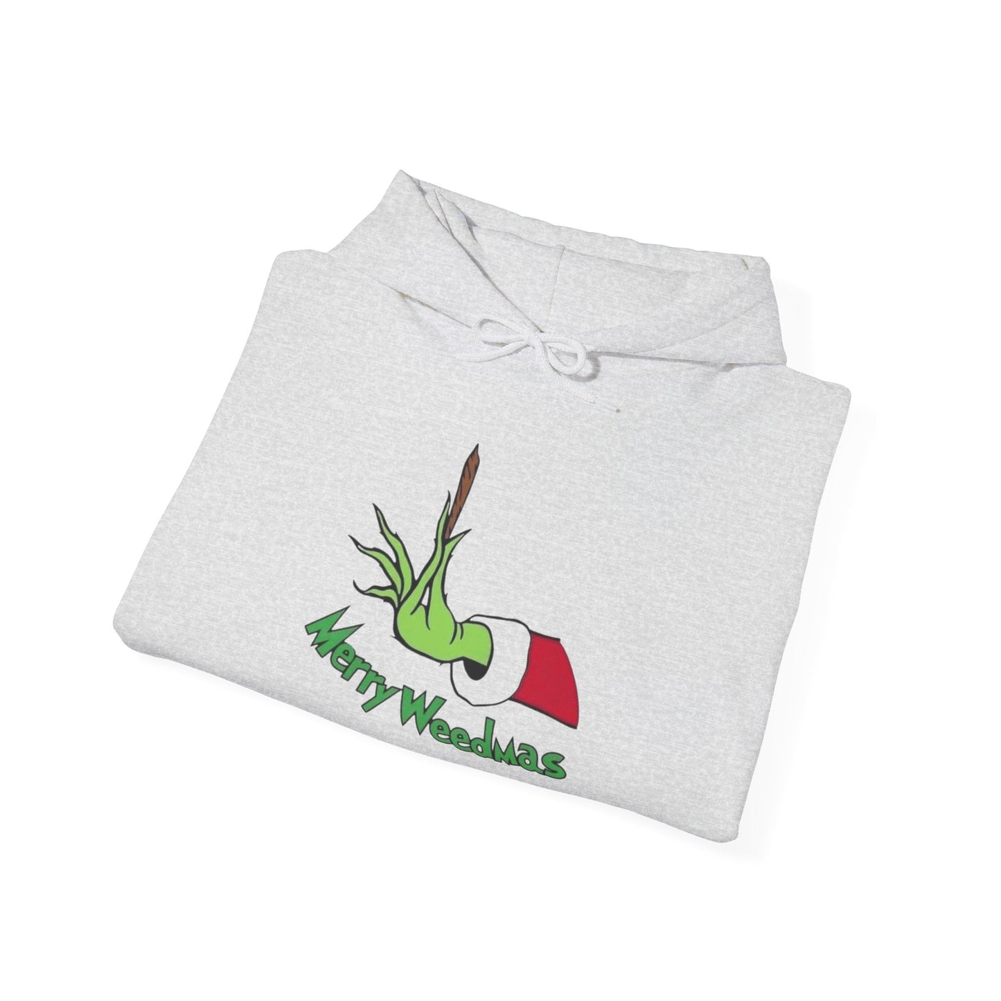 Merry Weedmas Funny Grinch Weed Graphic Hoodie Heavy Blend™ Hooded Sweatshirt