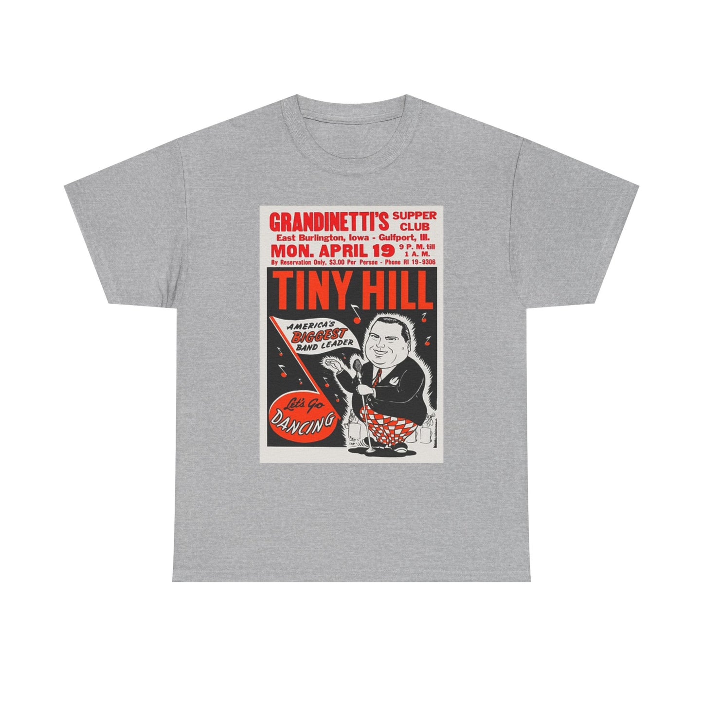 Tiny hill Vintage Graphic T Shirt Retro Poster Music Unisex Heavy Cotton Tee