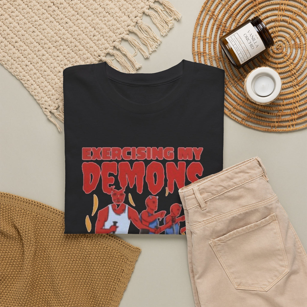 Exercising My Demons Funny Devil  Men's Graphic Tee