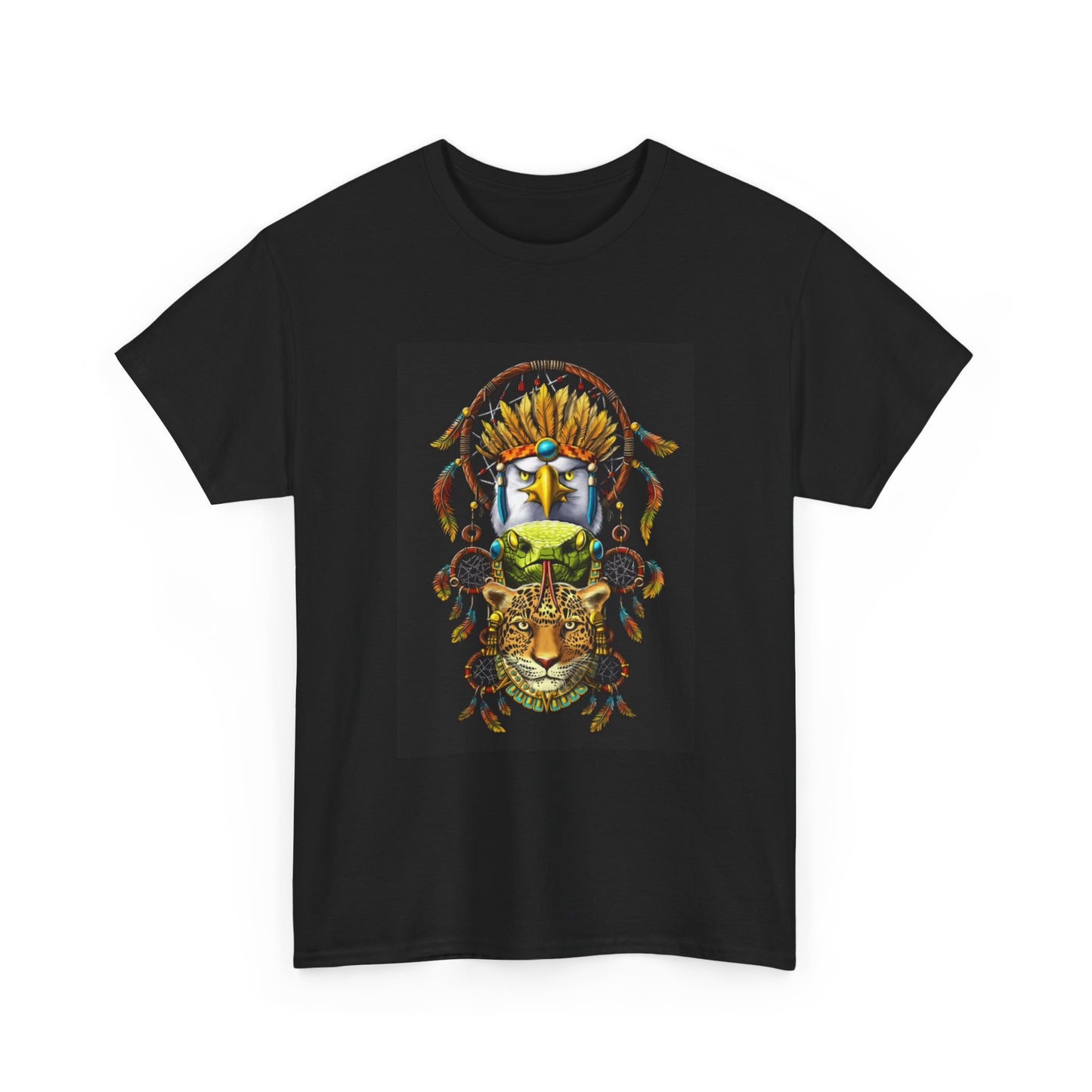 Native American Indian Tshirt Pride Snake Eagle Big Cat Unisex Heavy Cotton Tee