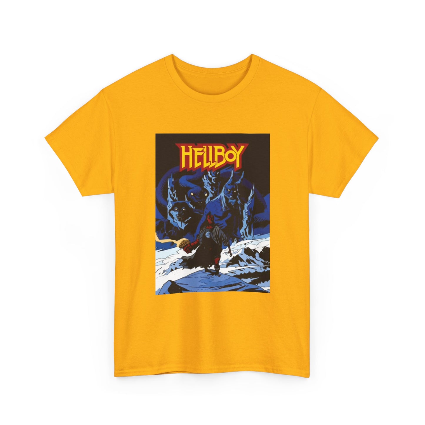 Hellboy Movie Poster Shirt Retro Cartoon Graphic Unisex Heavy Cotton Tee