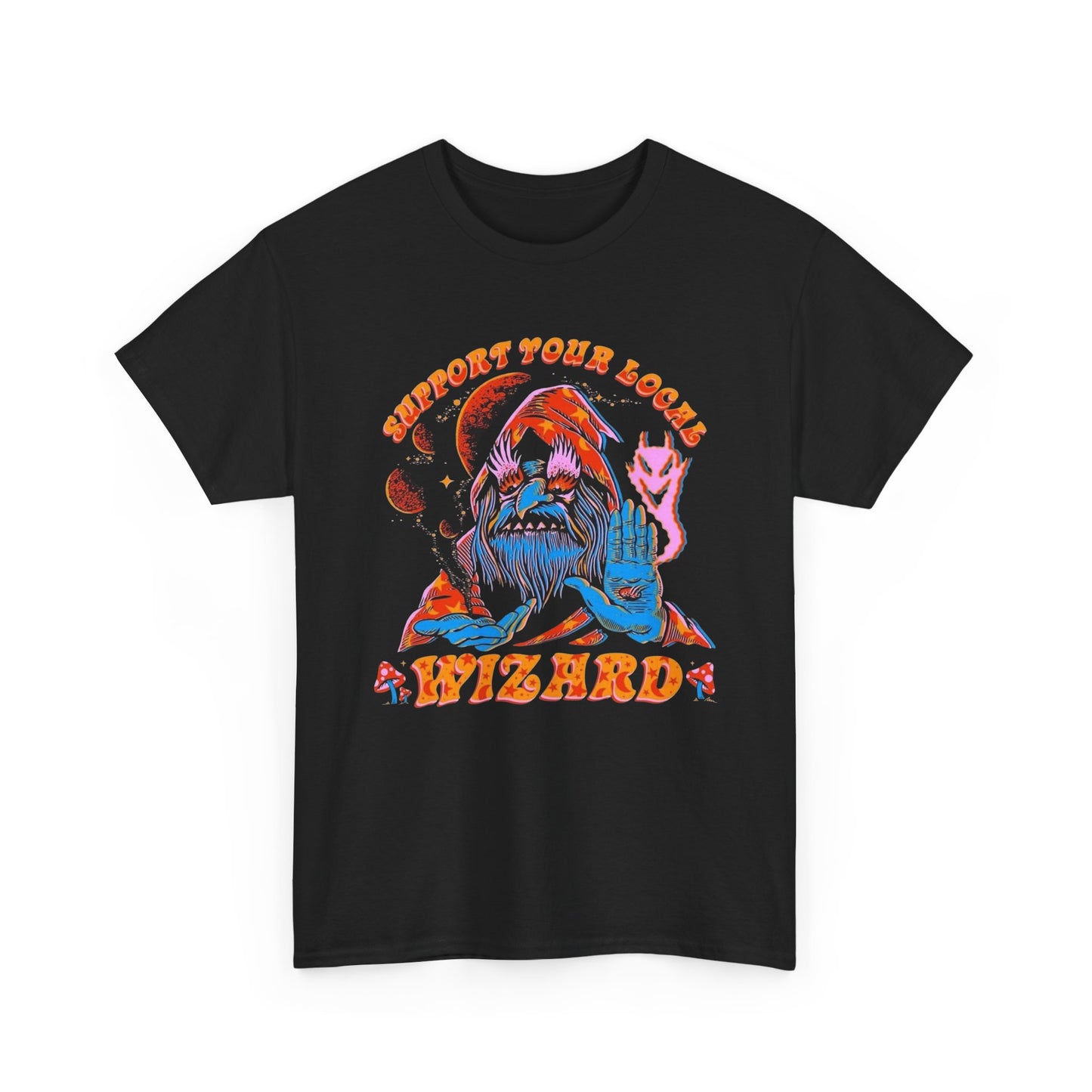 Support Your Local Wizard Graphic T Shirt Unisex Heavy Cotton Tee