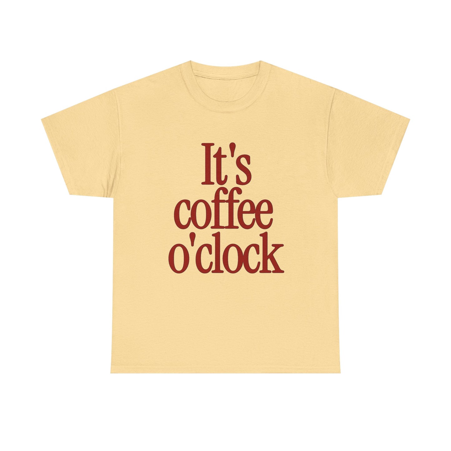 Its Coffee O clock Graphic T Shirt NEW Unisex Heavy Cotton Tee