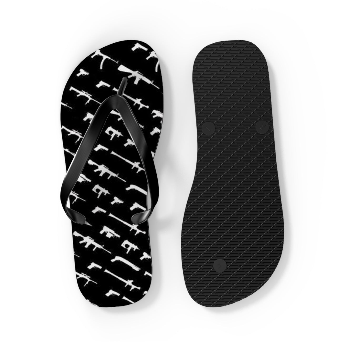 WAVES And SUN Co Sandals Gun Graphic - Flip Flops -Slides Summer Beach BRAND NEW
