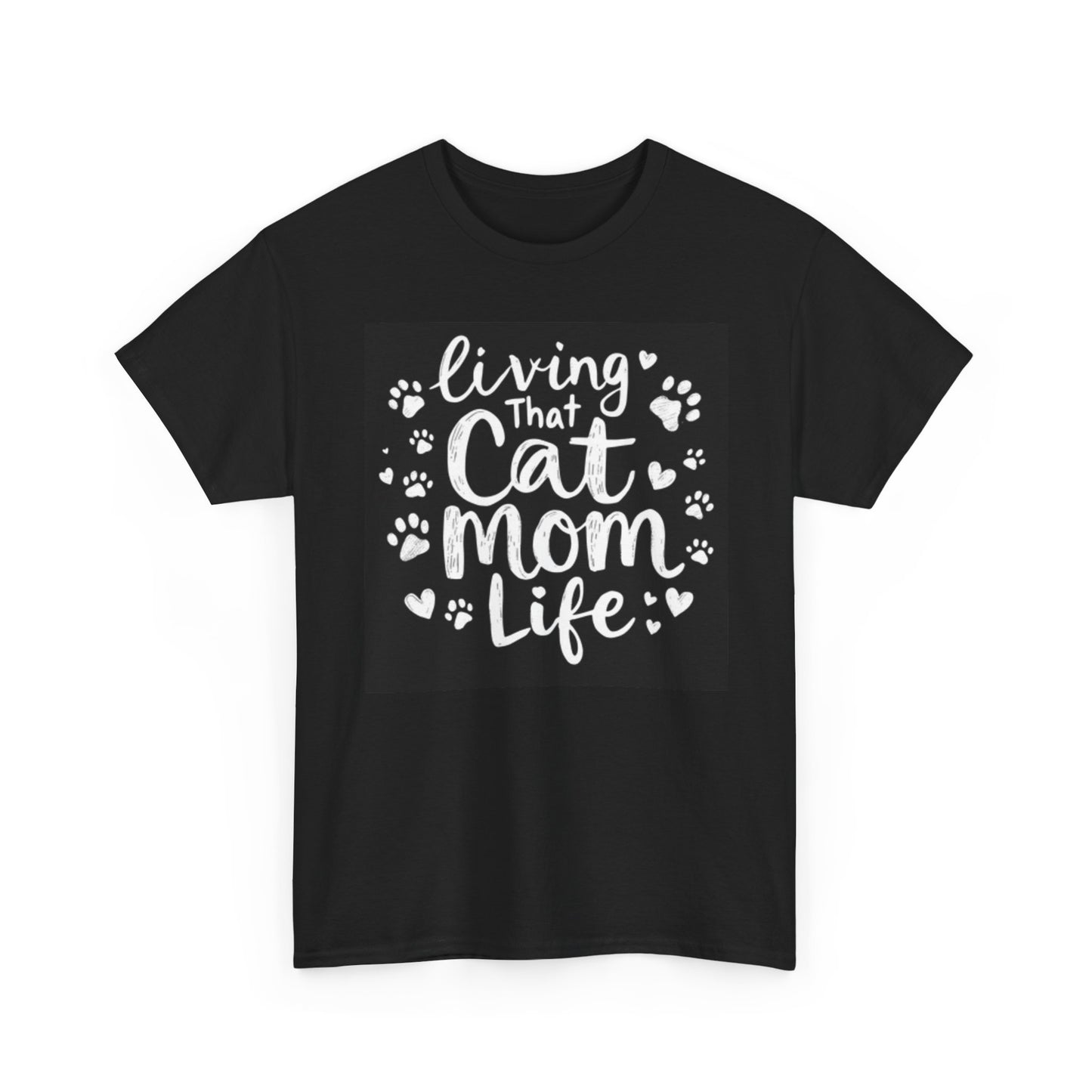 Cat Mom Life Graphic T Shirt Funny Unisex Heavy Cotton Tee