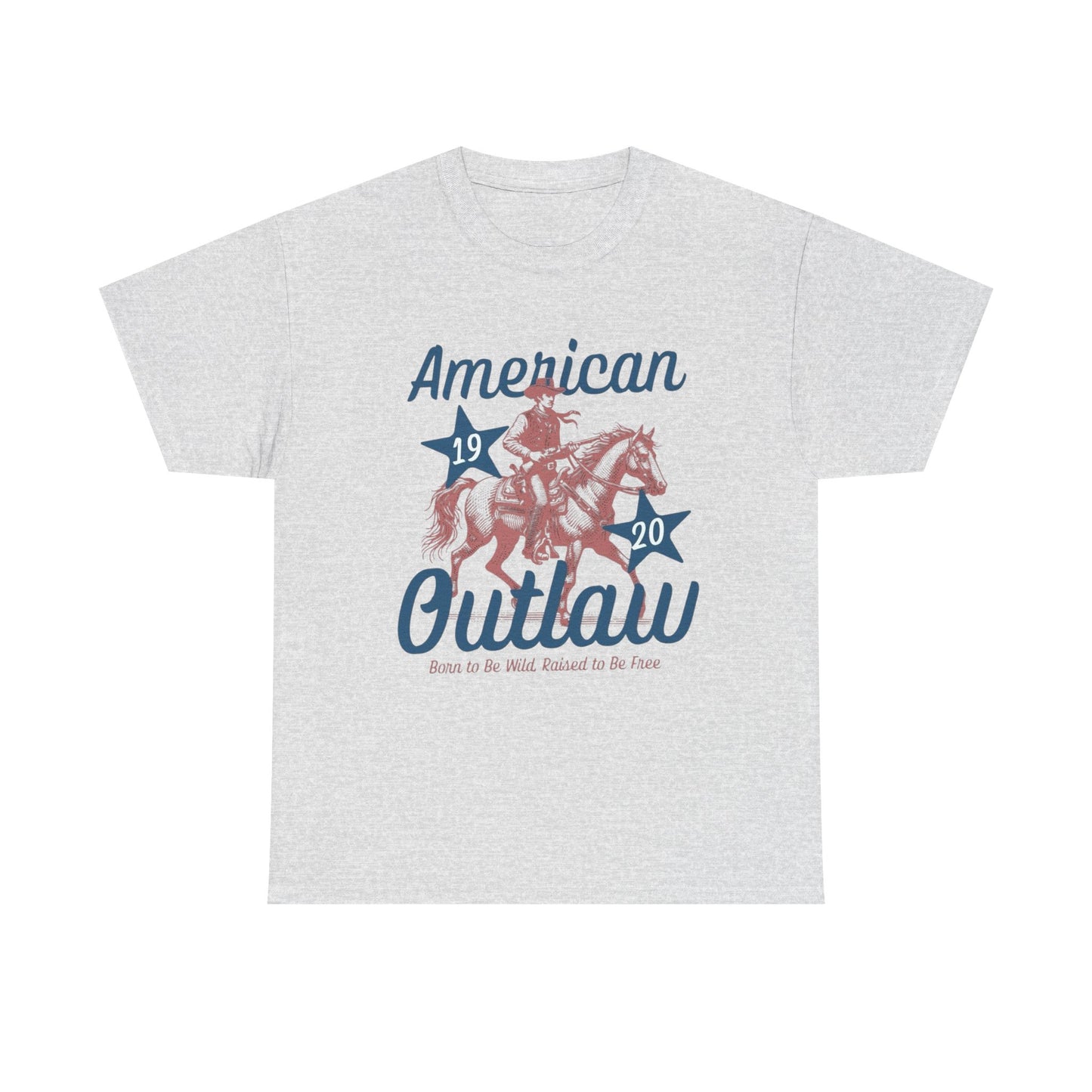 American Outlaw Horse Graphic T Shirt Unisex Heavy Cotton Tee