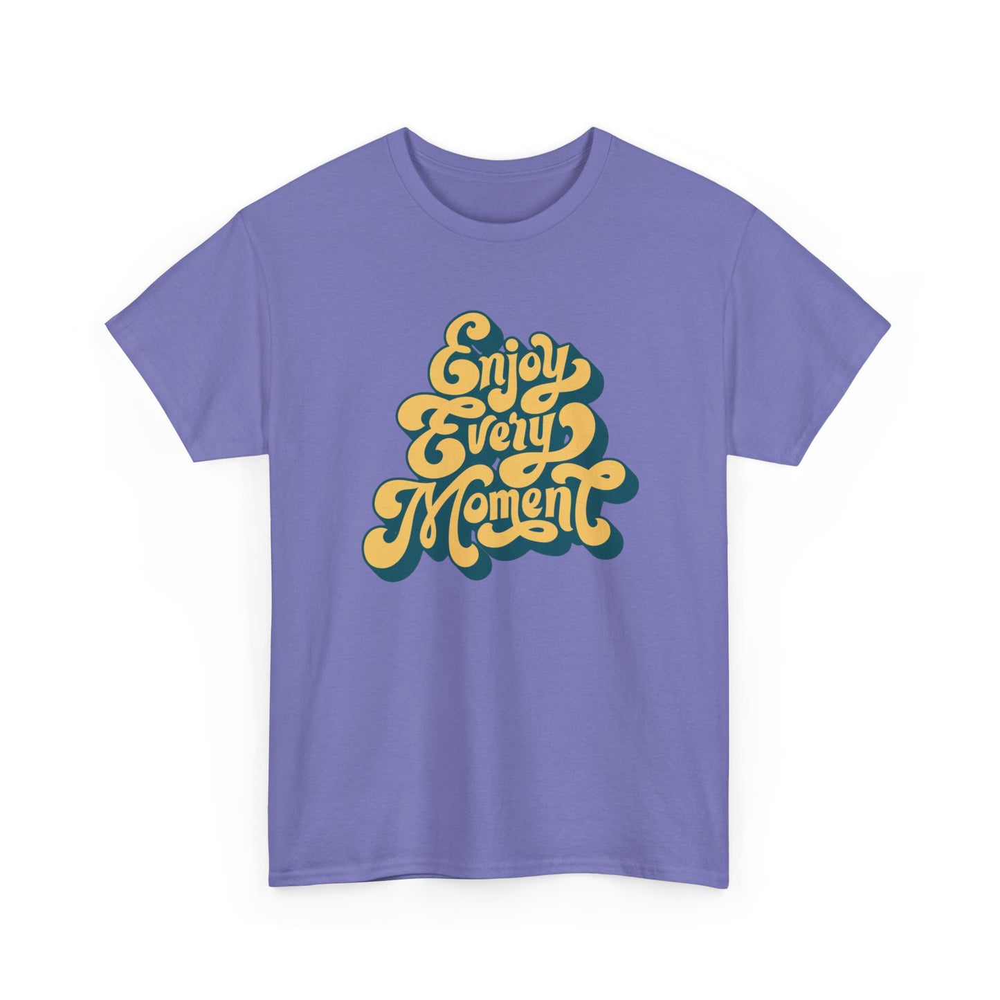 Enjoy Every Moment Graphic T Shirt Groovy Vibes Unisex Heavy Cotton Tee
