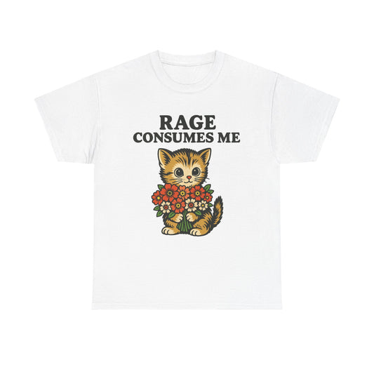 Rage Consumes Me Funny Cat Graphic T Shirt Unisex BRAND NEW Cotton Tee