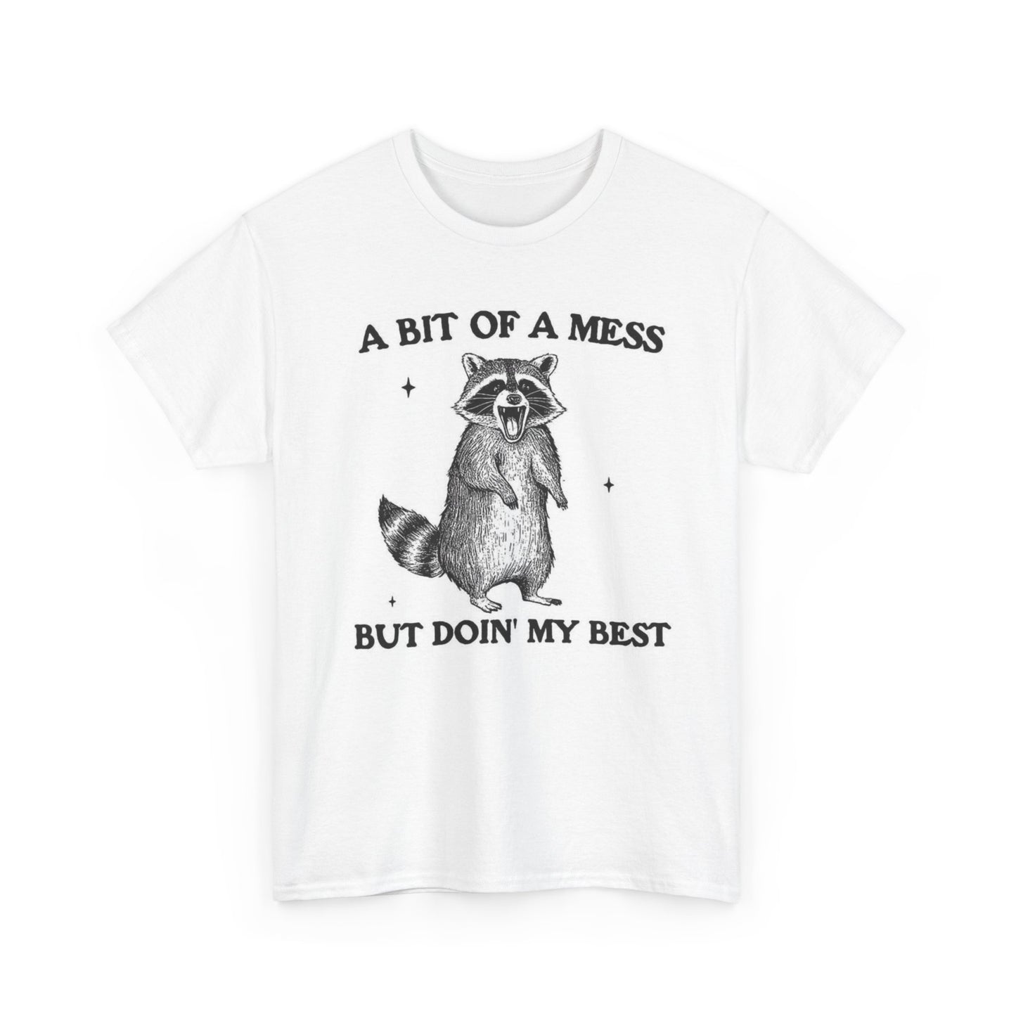 A Bit Of A Mess Graphic T Shirt Vintage Funny Retro Unisex Heavy Cotton Tee