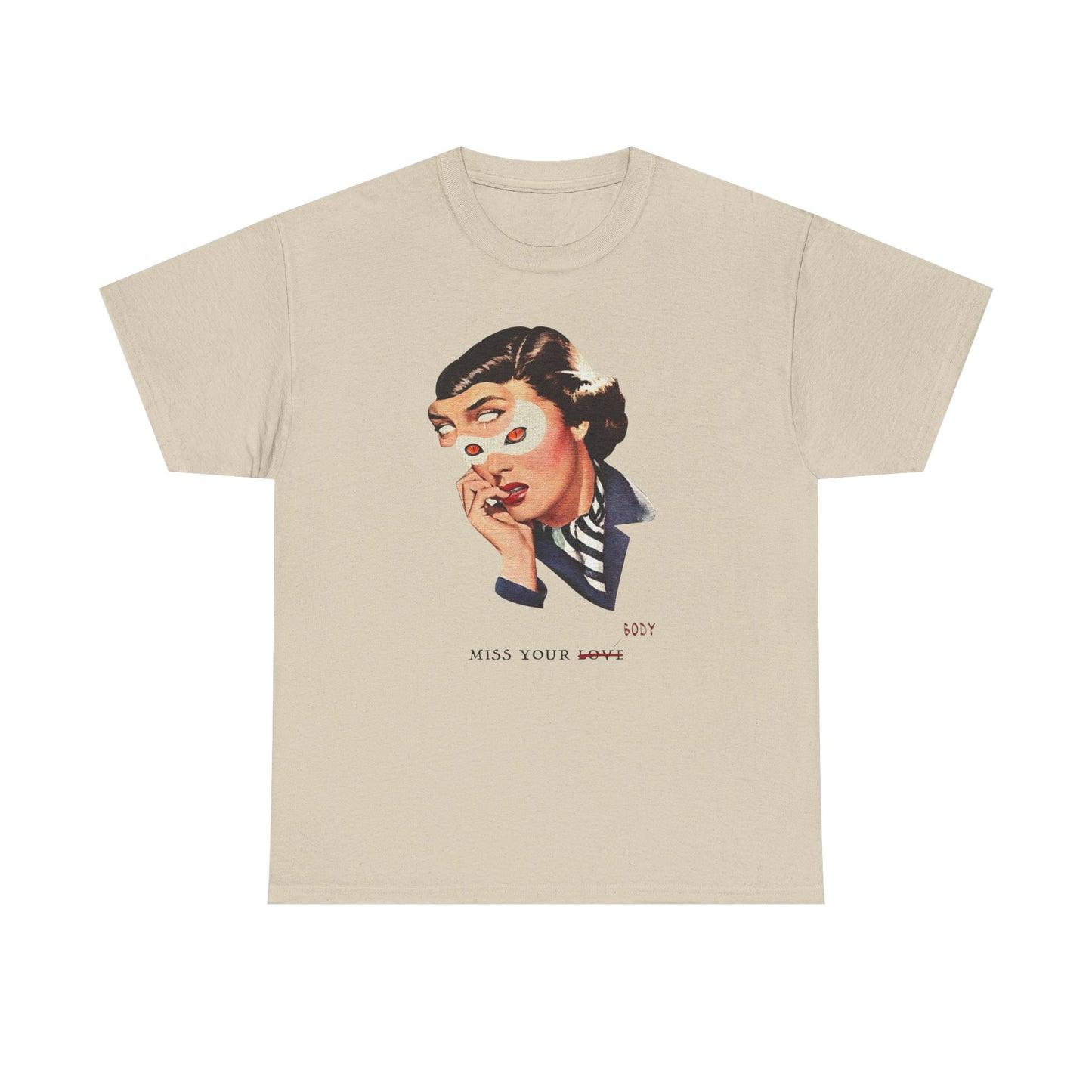 Miss Your Love Vintage Funny Graphic T-Shirt Comfy Cotton Tee Brand NEW