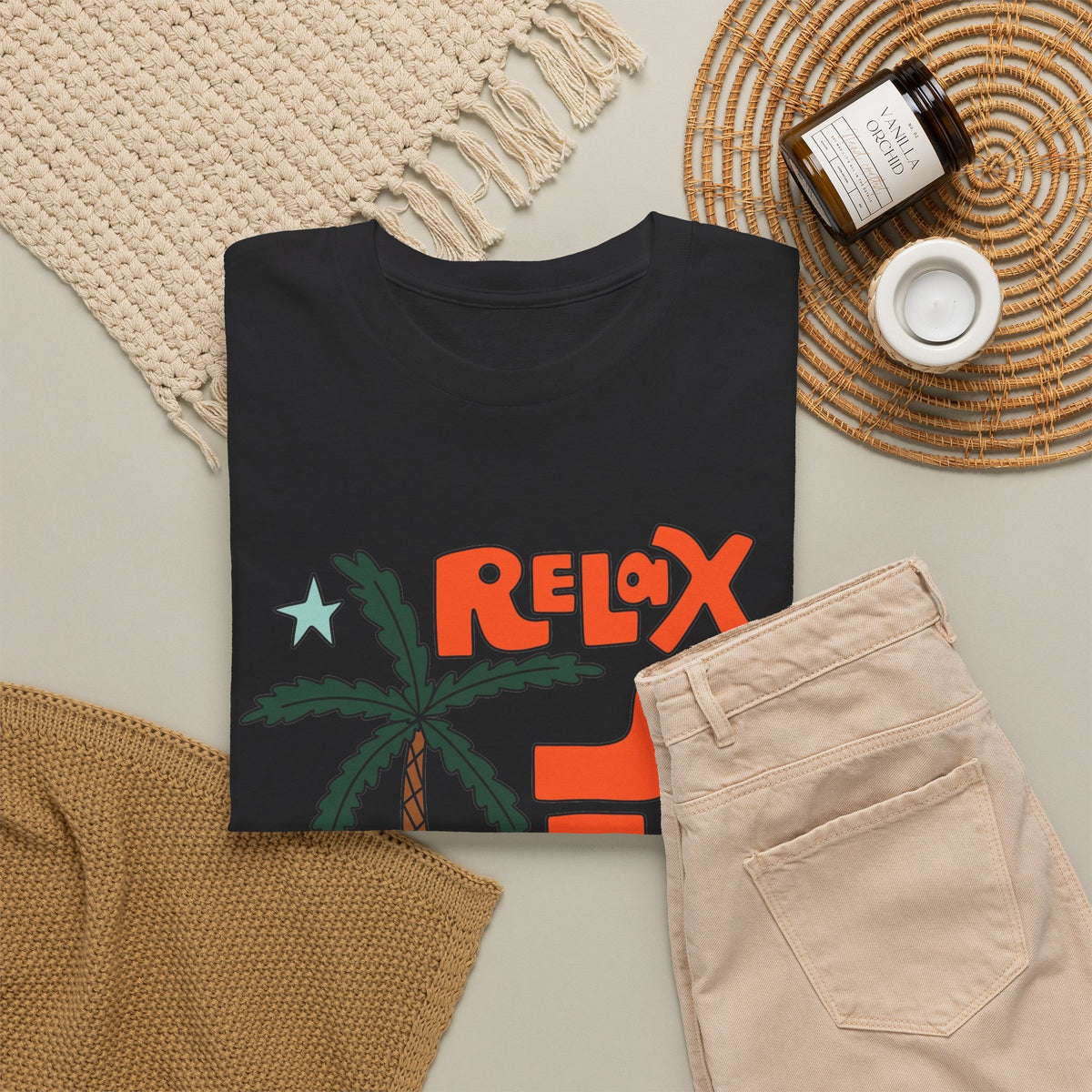 Relax A Little Graphic T Shirt Men's Travel Outdoors Heavy Cotton Tee