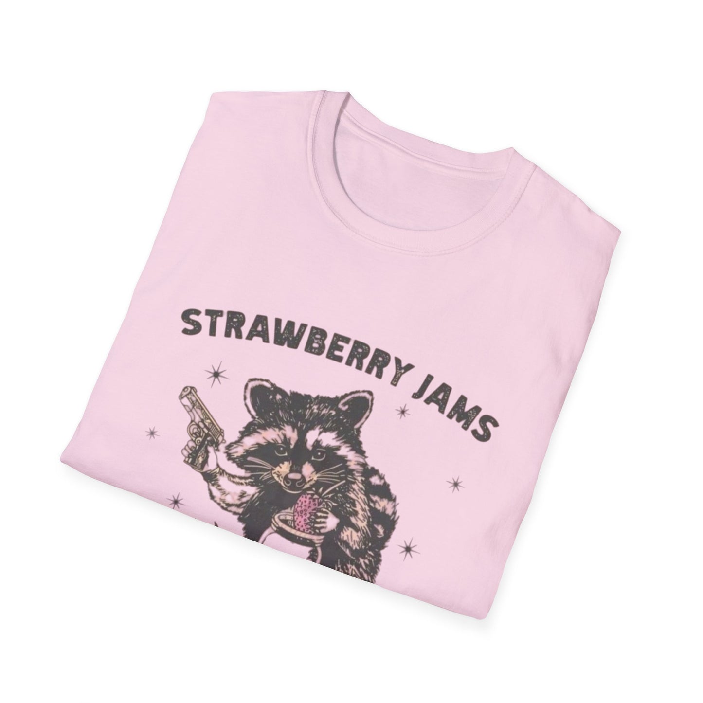 Strawberry Jams But My Glock Dont Graphic T Shirt Funny Joke Unisex Softstyle