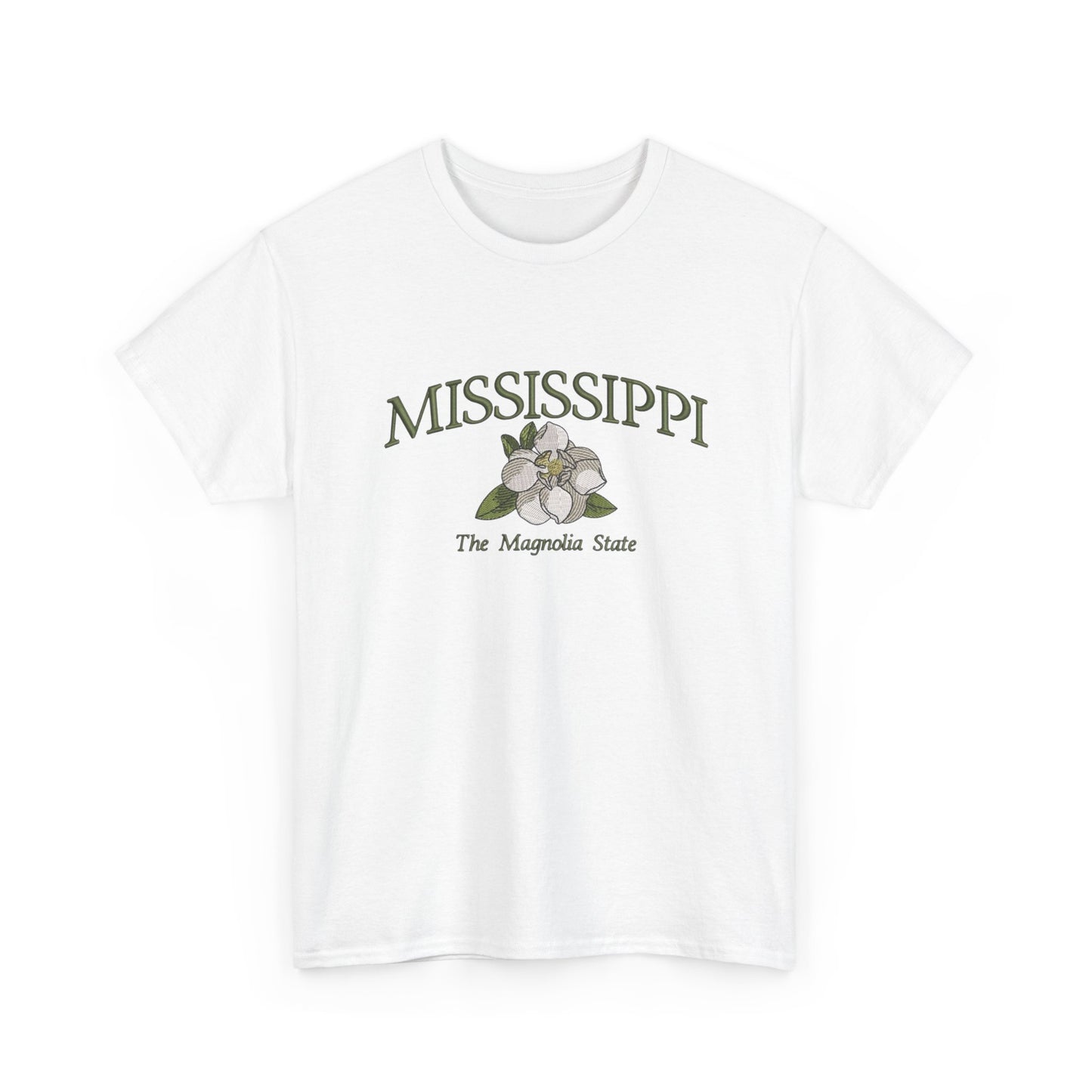 Mississippi The Magnolia State Graphic T Shirt NEW Unisex Heavy Cotton Tee