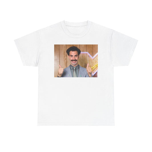 Borat Thumbs up Tshirt Coming to America Funny Movie retro Unisex Heavy Cotton
