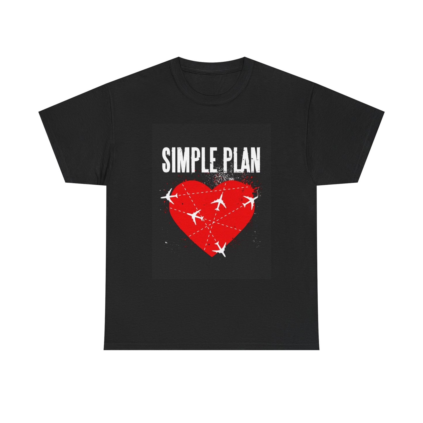 Simple plan T-shirt punk rock graphic heart love graphic Unisex Heavy Cotton Tee