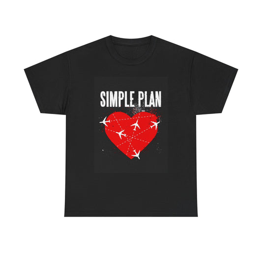 Simple plan T-shirt punk rock graphic heart love graphic Unisex Heavy Cotton Tee