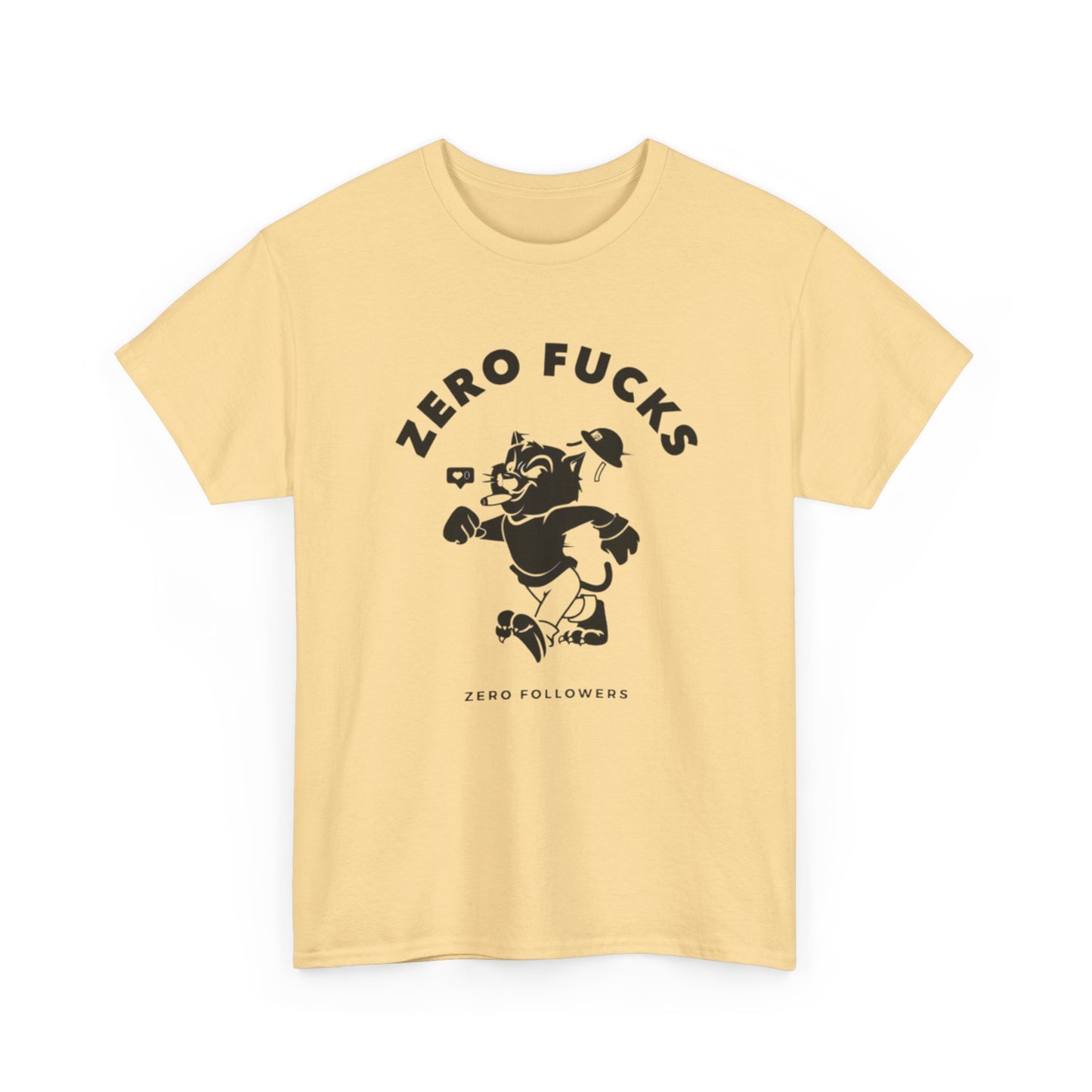 No Cares Zero Followers Graphic T Shirt Unisex Heavy Cotton Tee