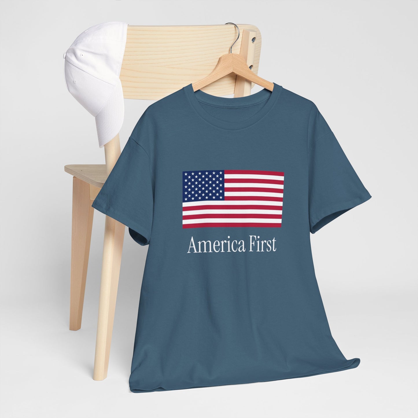 America First USA Flag Graphic T Shirt Heavy Cotton Tee NEW ADULT UNISEX