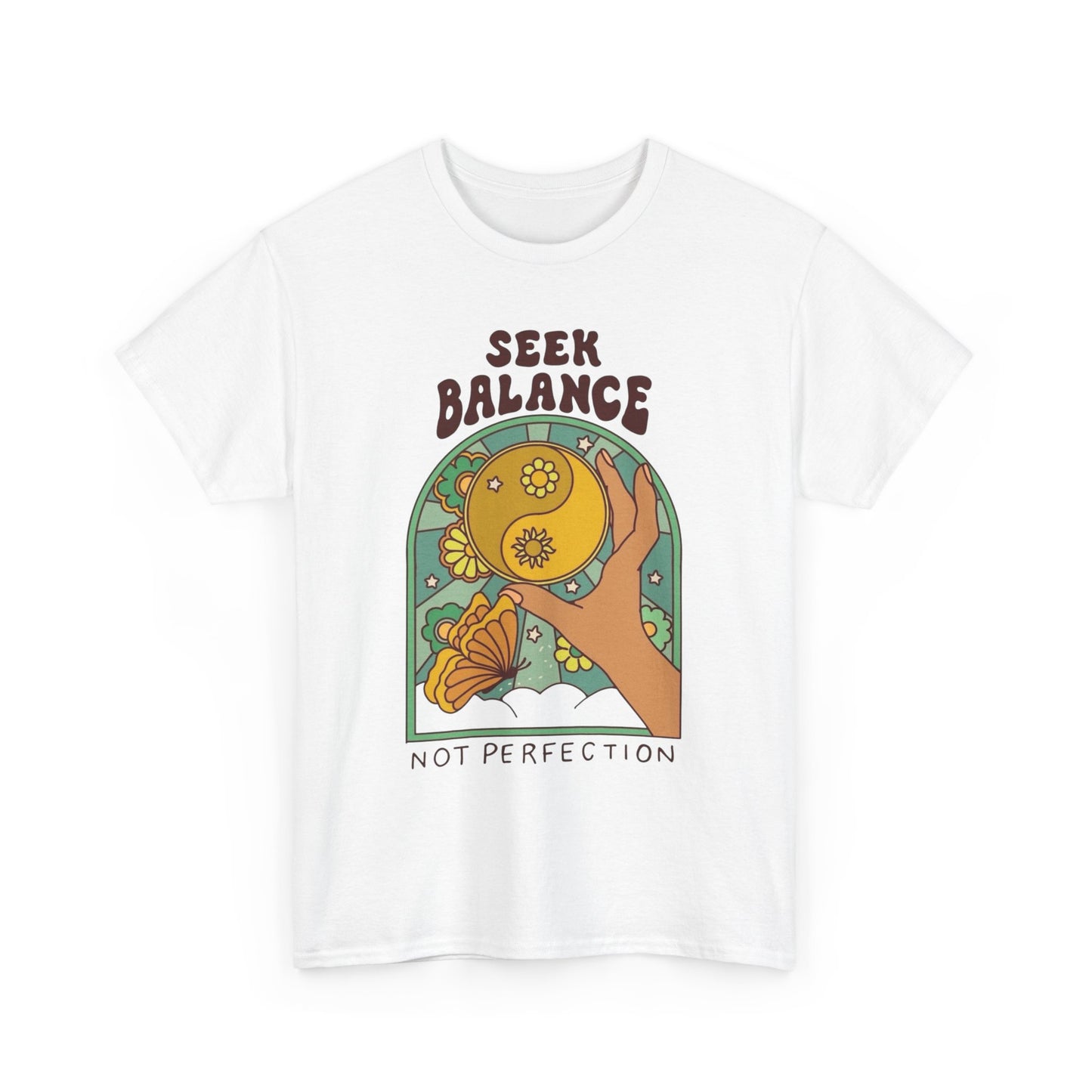 Seek Balance Not Perfection T Shirt Unisex Heavy Cotton Tee