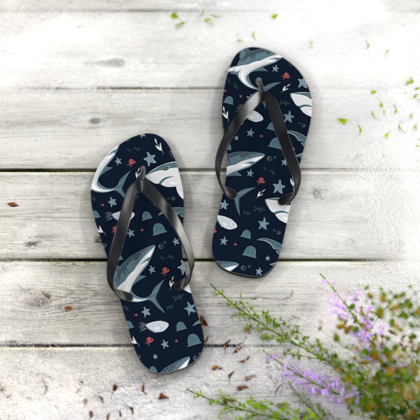 Shark Summer Sandals, Beach Shoes, Vacation Flip Flops, Pool Slides, Comfortable