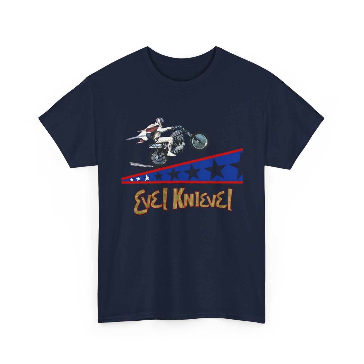 Evel Knievel Motorcycle Stunts Graphic T-Shirt Unisex Heavy Cotton Tee GIFT NEW