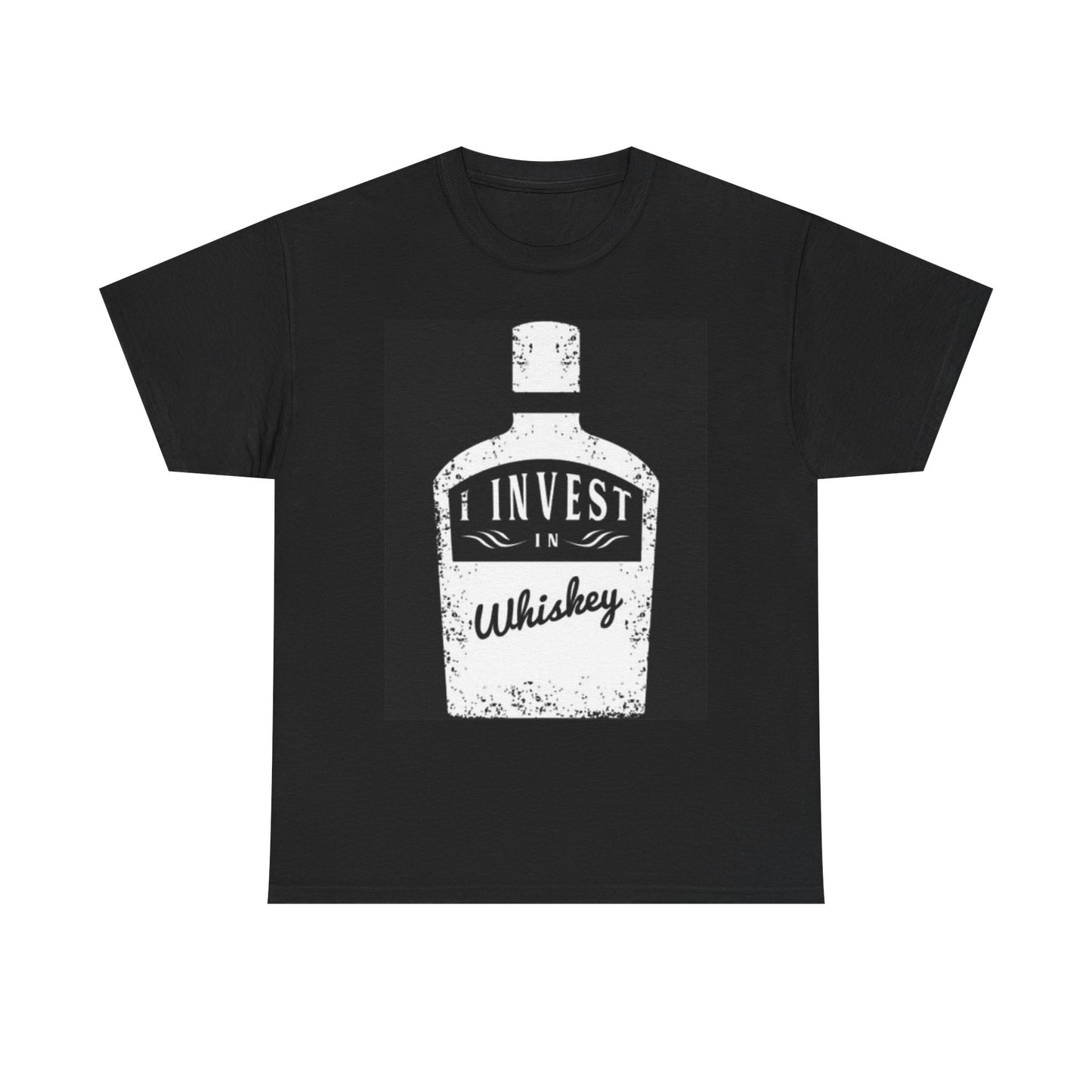 I Invest In Whiskey Graphic T Shirt Funny Gift Garage Beers Unisex Heavy Cotton